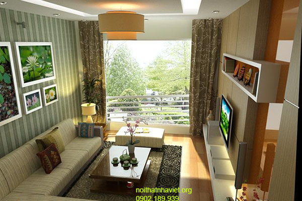 Thiết kế nội thất phòng khách chung cư Gemek An Khánh