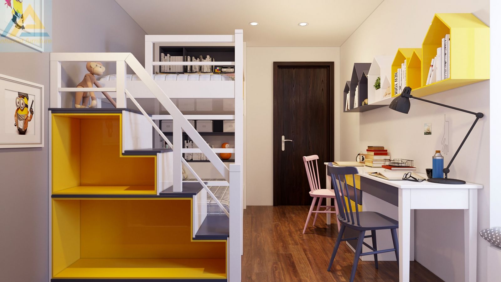 thiết kế nội thất chung cư an bình city phòng ngủ trẻ nhỏ