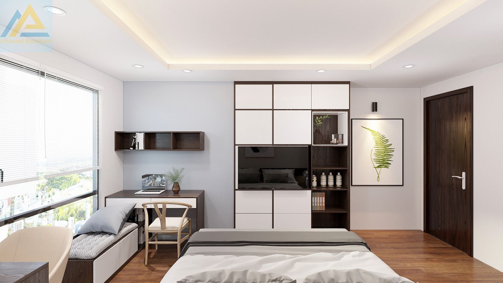 thiết kế nội thất chung cư an bình city phòng ngủ master