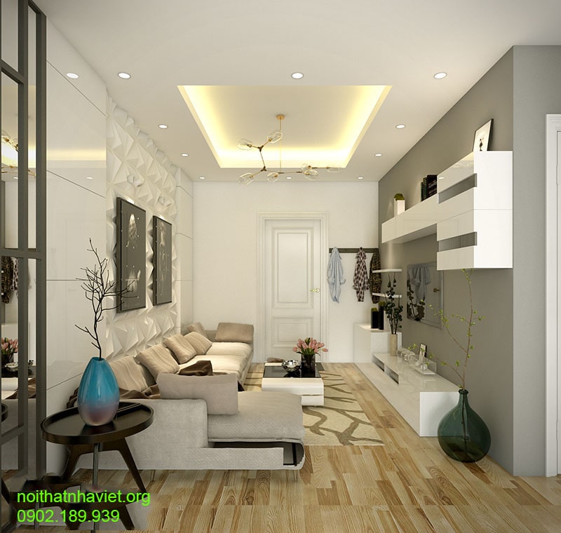 Thiết kế nội thất phòng khách tại Linh Đàm