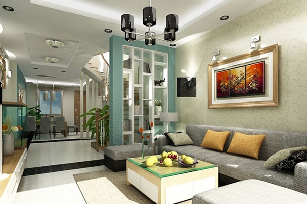 Thiết kế nội thất phòng khách đẹp tại chung cư Linh Đàm