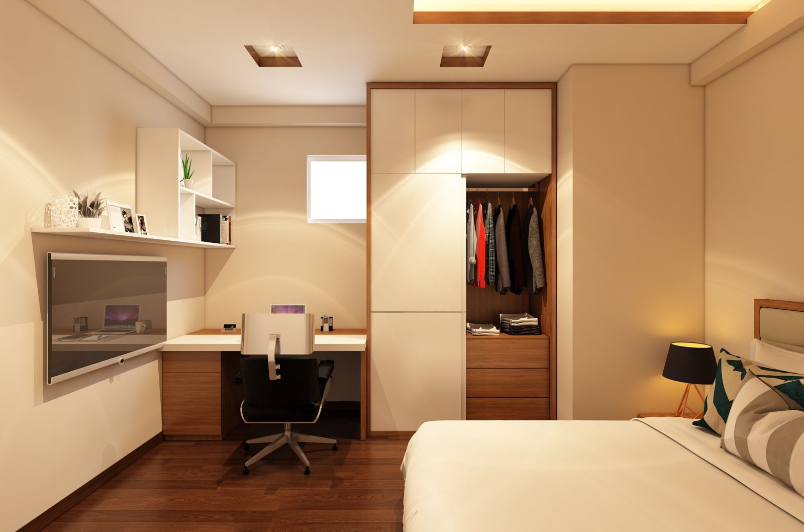 Thiết kế nội thất phòng ngủ sang trọng, chung cư Hà Đông
